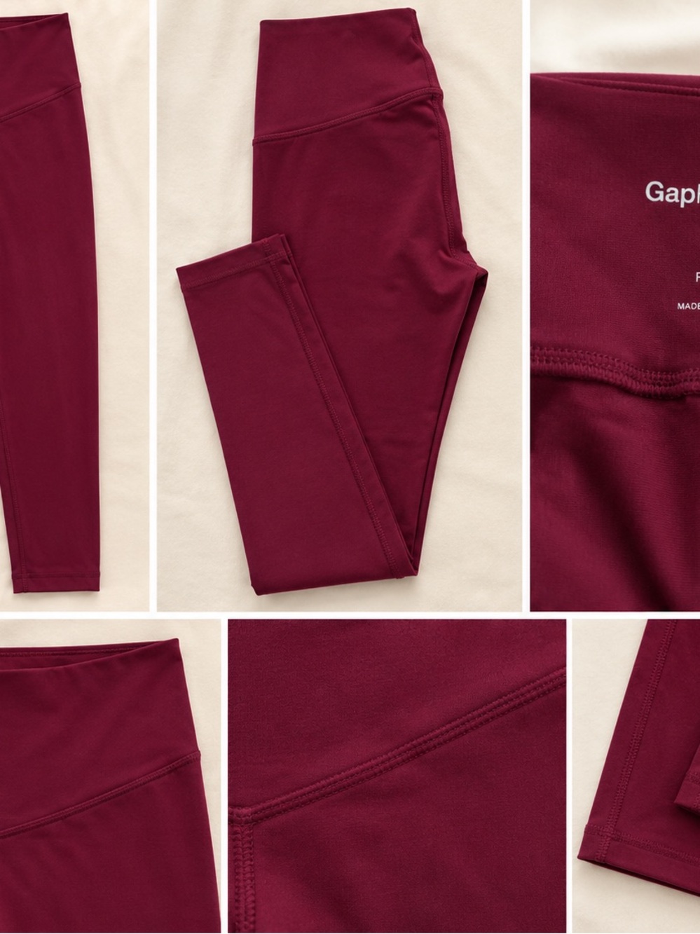 GAP Burgundy High-Waist Leggings